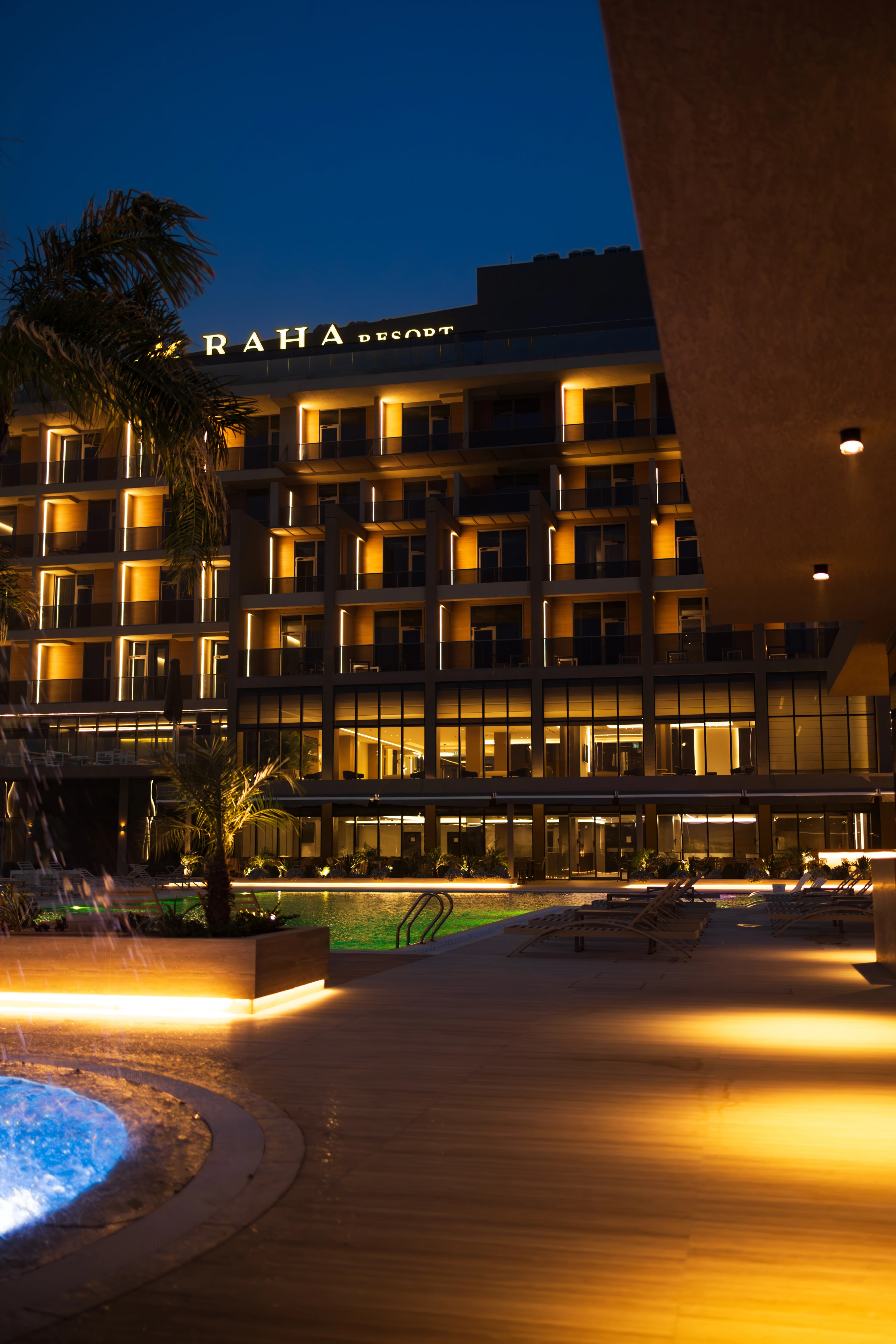 Poolside at night